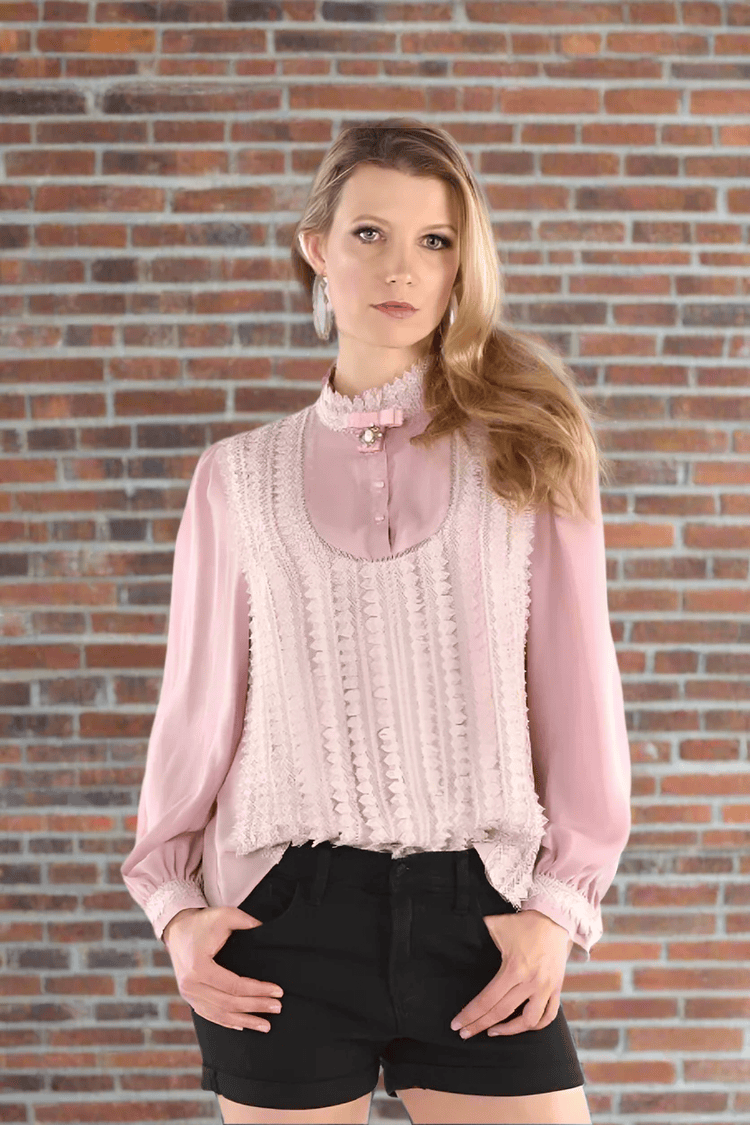 Ruffled Puff Sleeve Blouse -81503