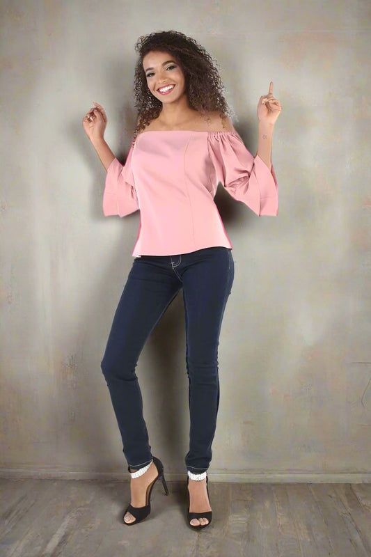 Ruffled Off the Shoulder Blouse -81539