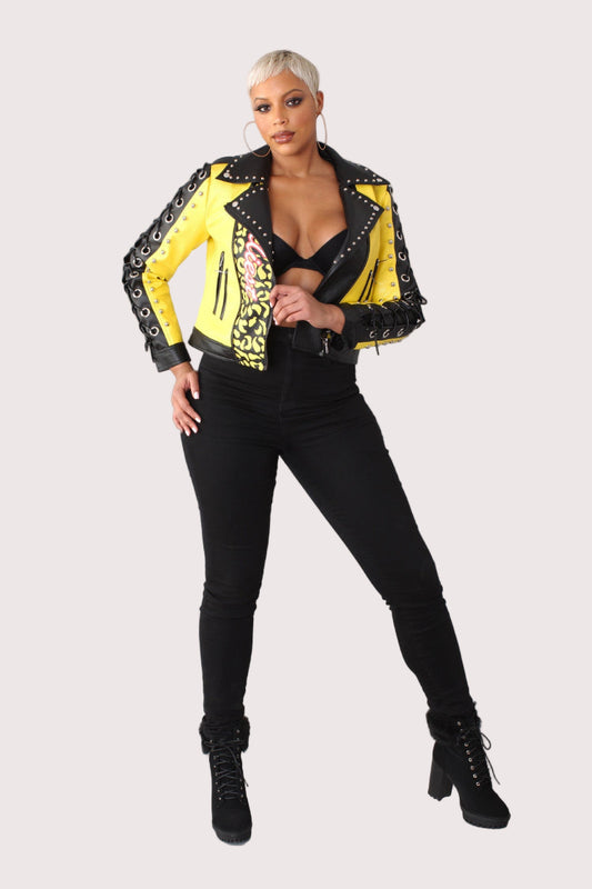 Leather Graffiti Jacket- 81778