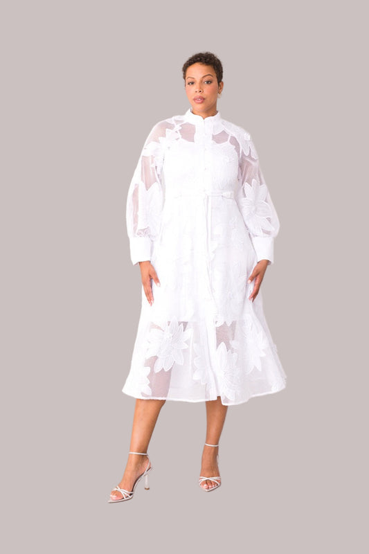 Floral Mesh Two-Piece Dress Set - 82662