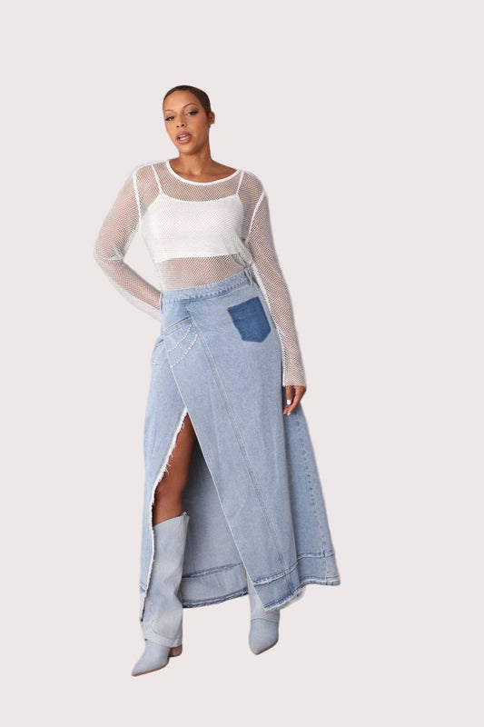 Long Denim Skirt- 82309