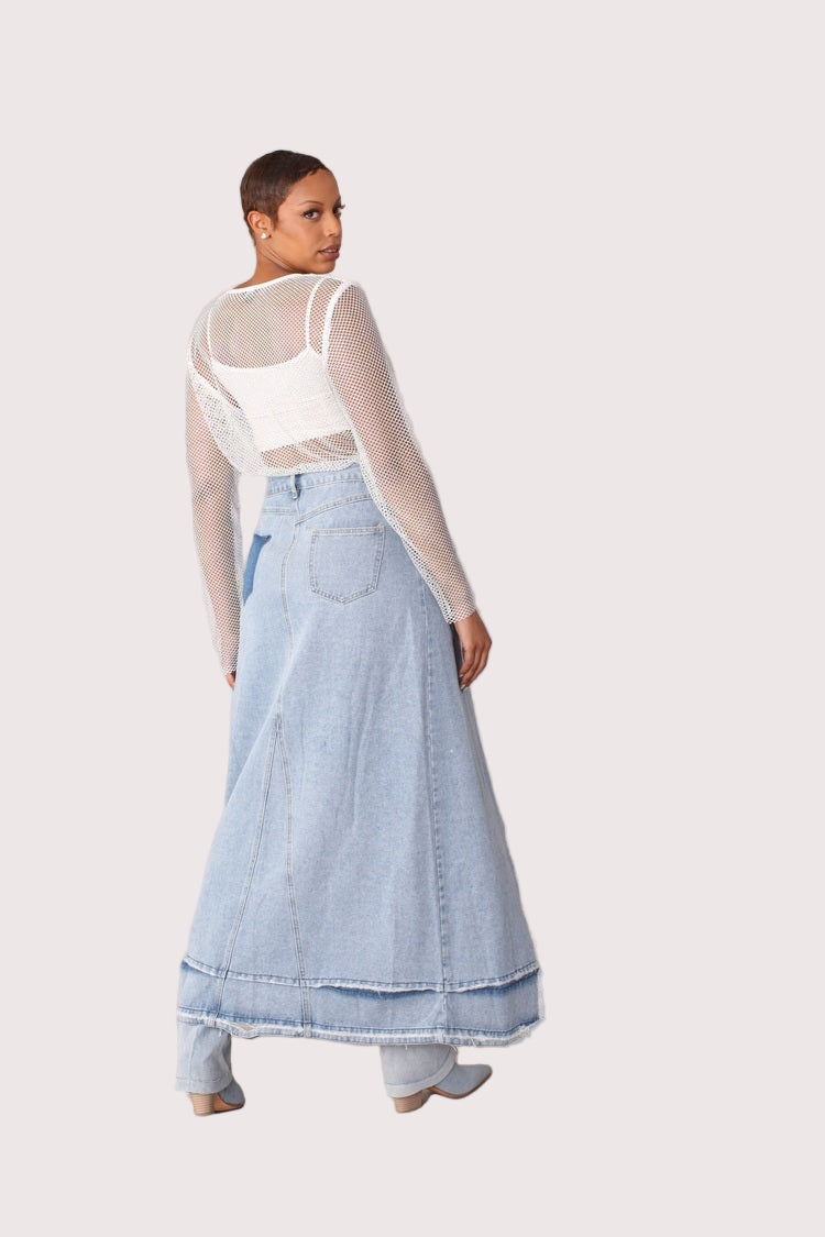Long Denim Skirt- 82309