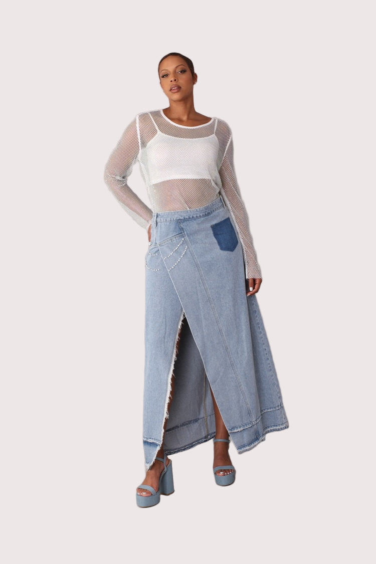 Long Denim Skirt- 82309