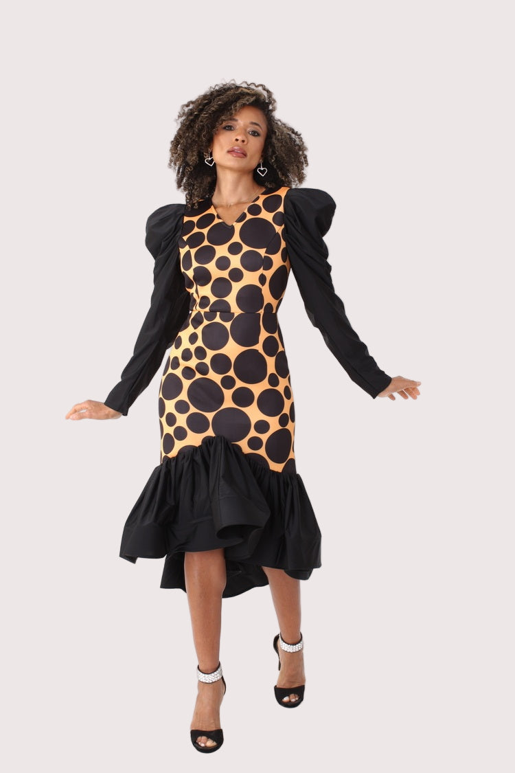 Polka Dot Puff Sleeve Dress for Trendy Look – FOR HER NYC OFFICIAL