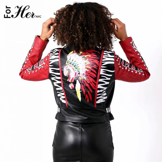 Punk Inspired Leather Jacket -81763