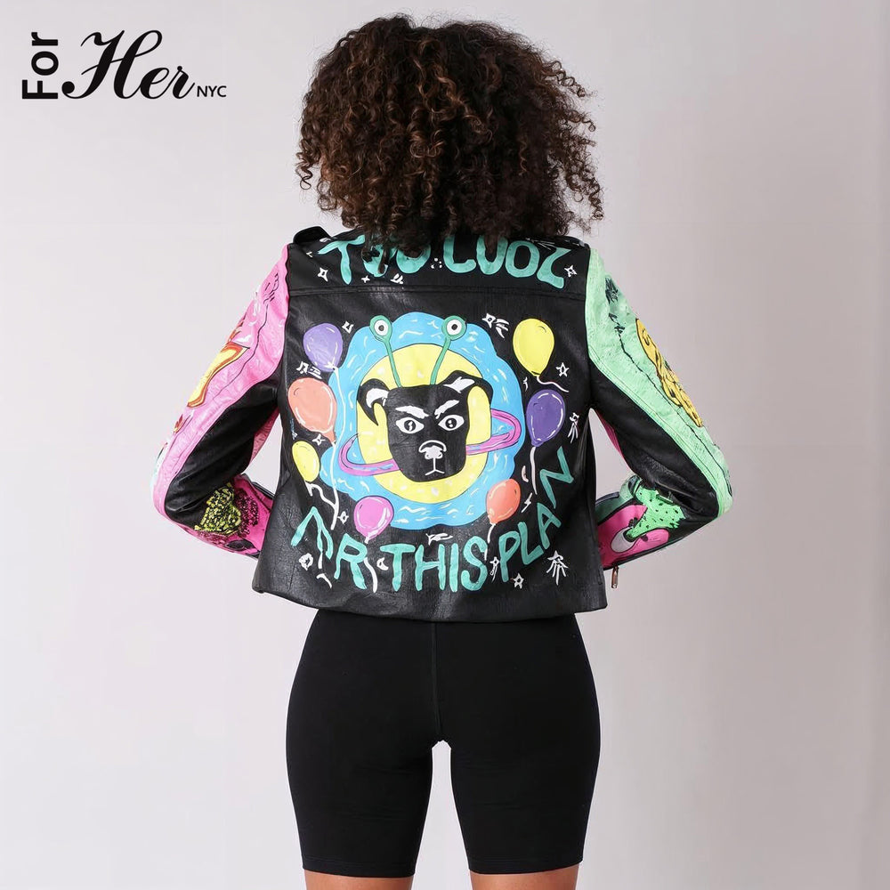 Vibrant Studded Leather Jacket -81765