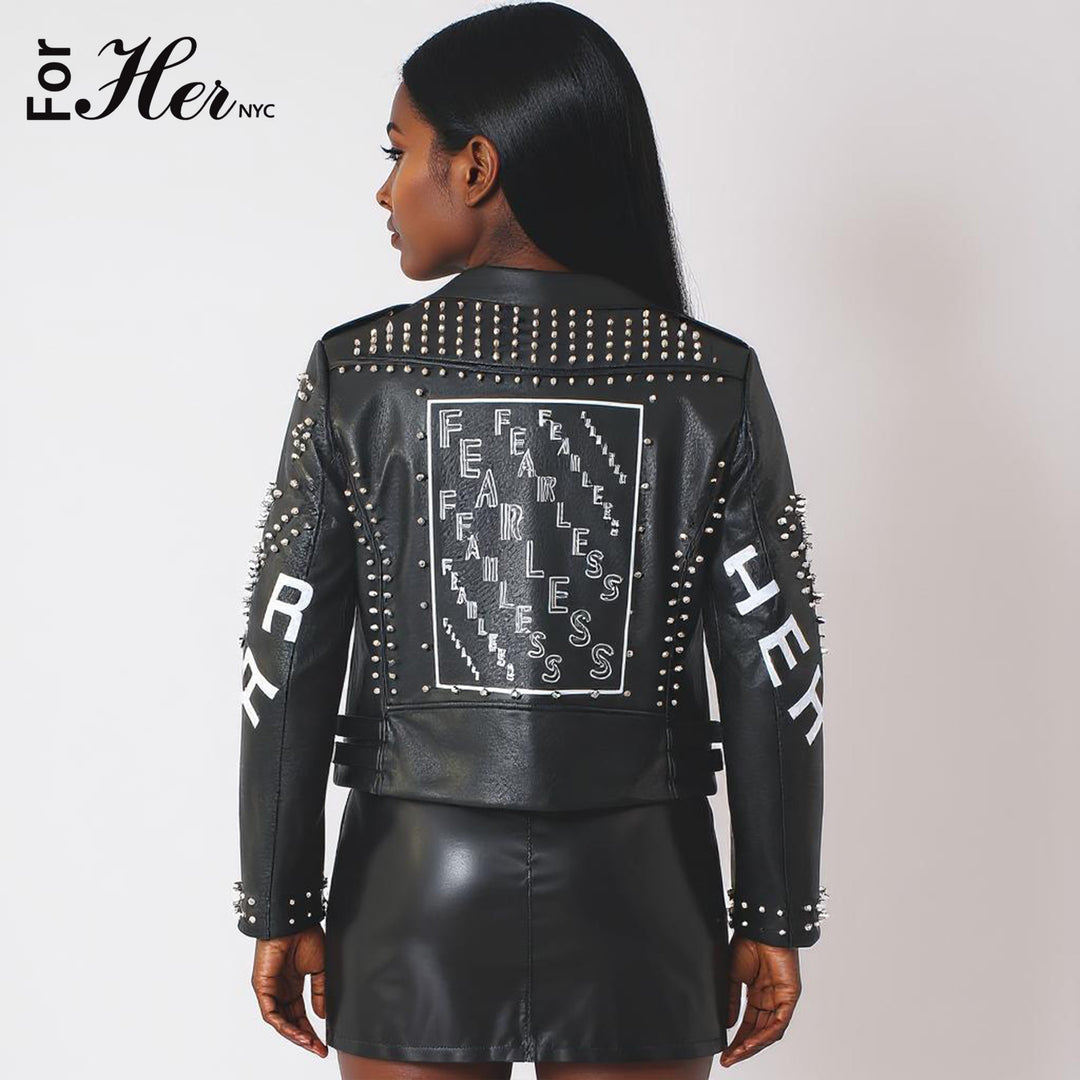Moto Leather Zebra Printed Jacket | 81769