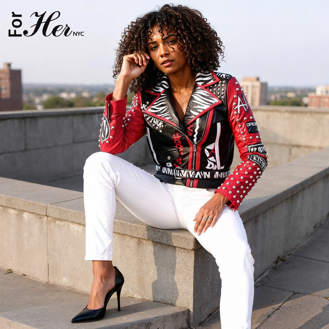 Punk Inspired Leather Jacket -81763