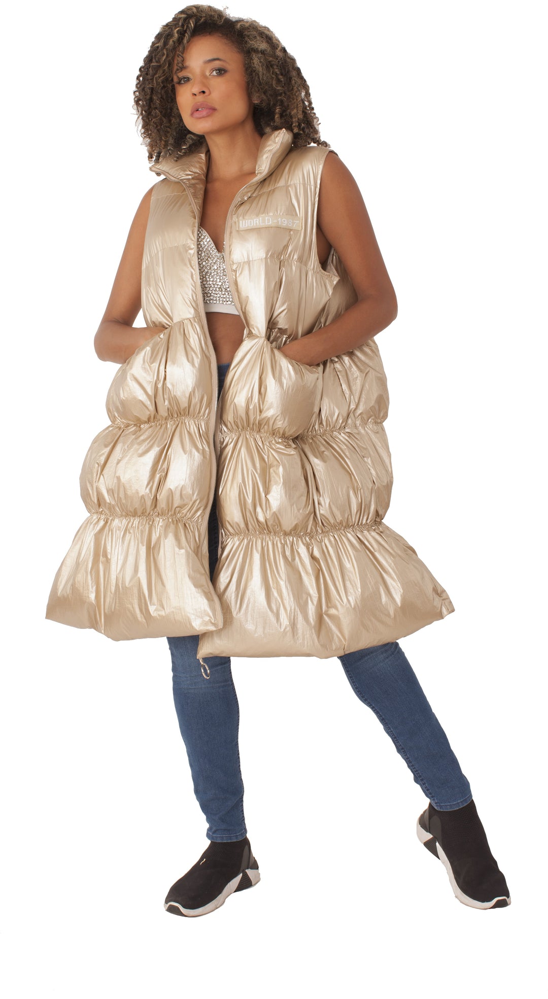 Tiered Puffer Vest -81585