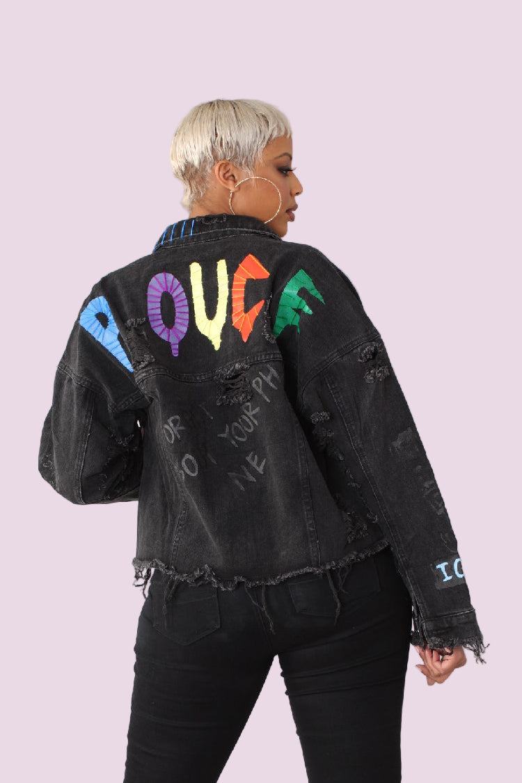 Distressed Denim Jacket -81723