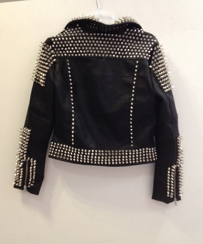 Edgy Punk Rock Studded Moto Jacket- 81735