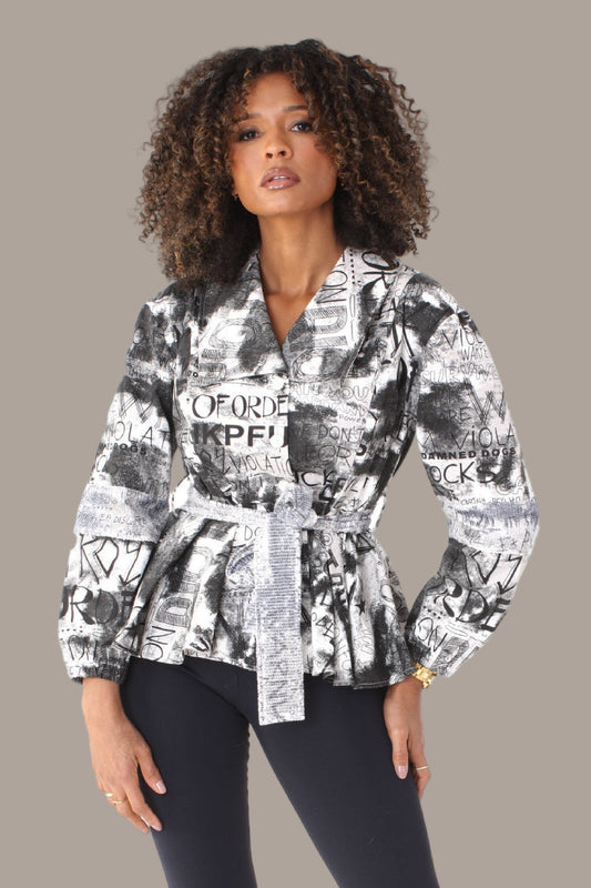Printed Peplum Jacket -81785