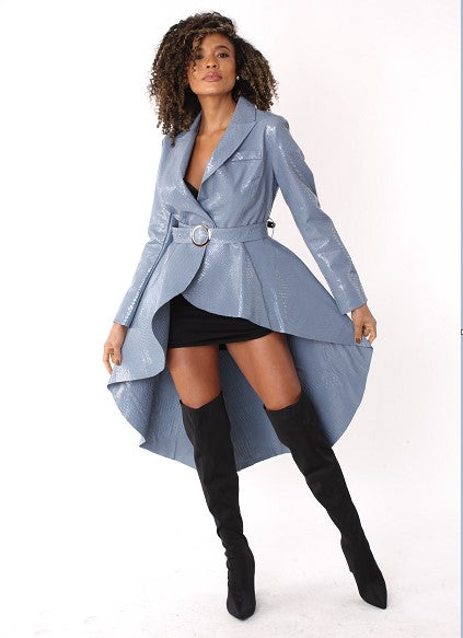 High-Low Belted Coat -82055