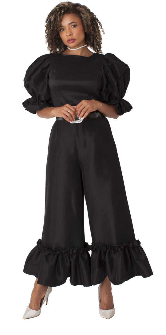 Dramatic Ruffle Hem Wide Leg Pants - 82170