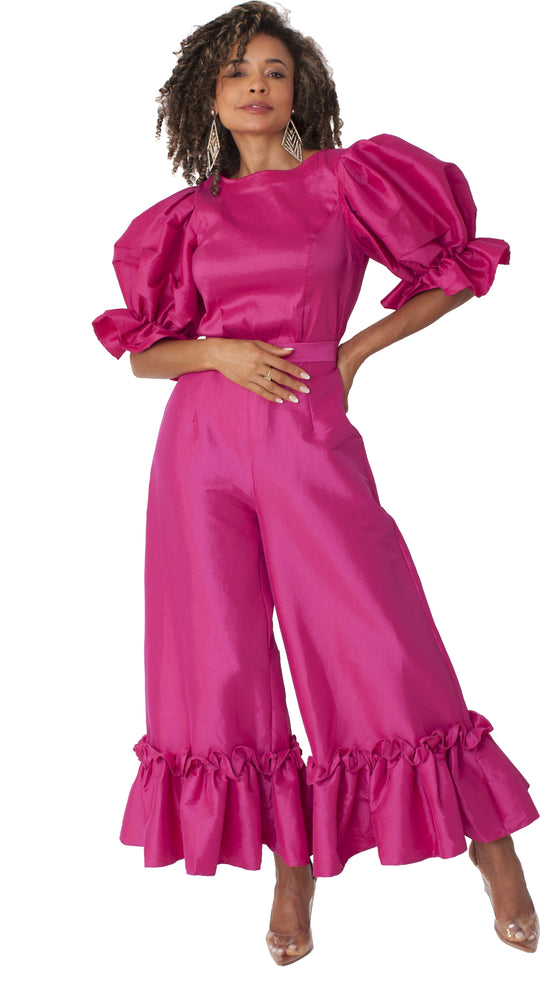 Dramatic Ruffle Hem Wide Leg Pants - 82170