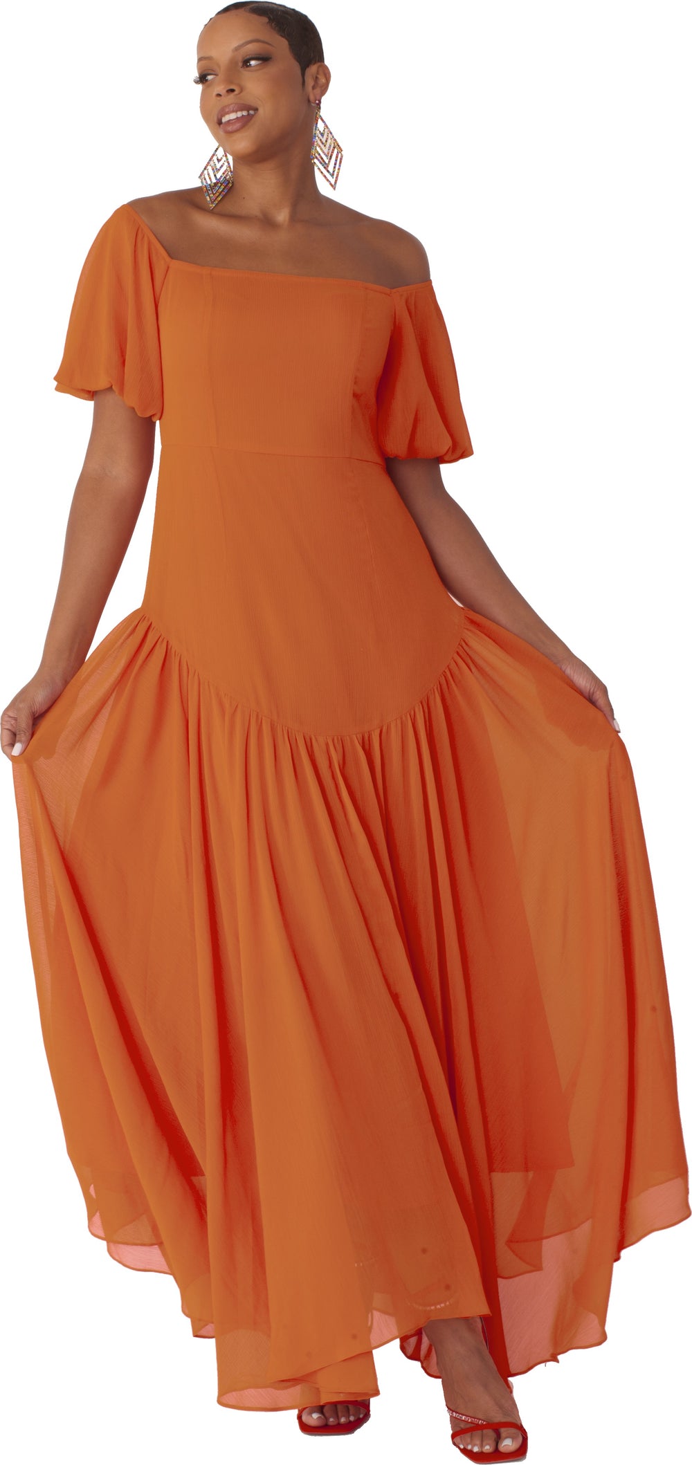 Sunset Dream Off-Shoulder Maxi Dress - 82315