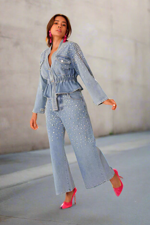 Pearl Rain Wide-Leg Jeans - 82327