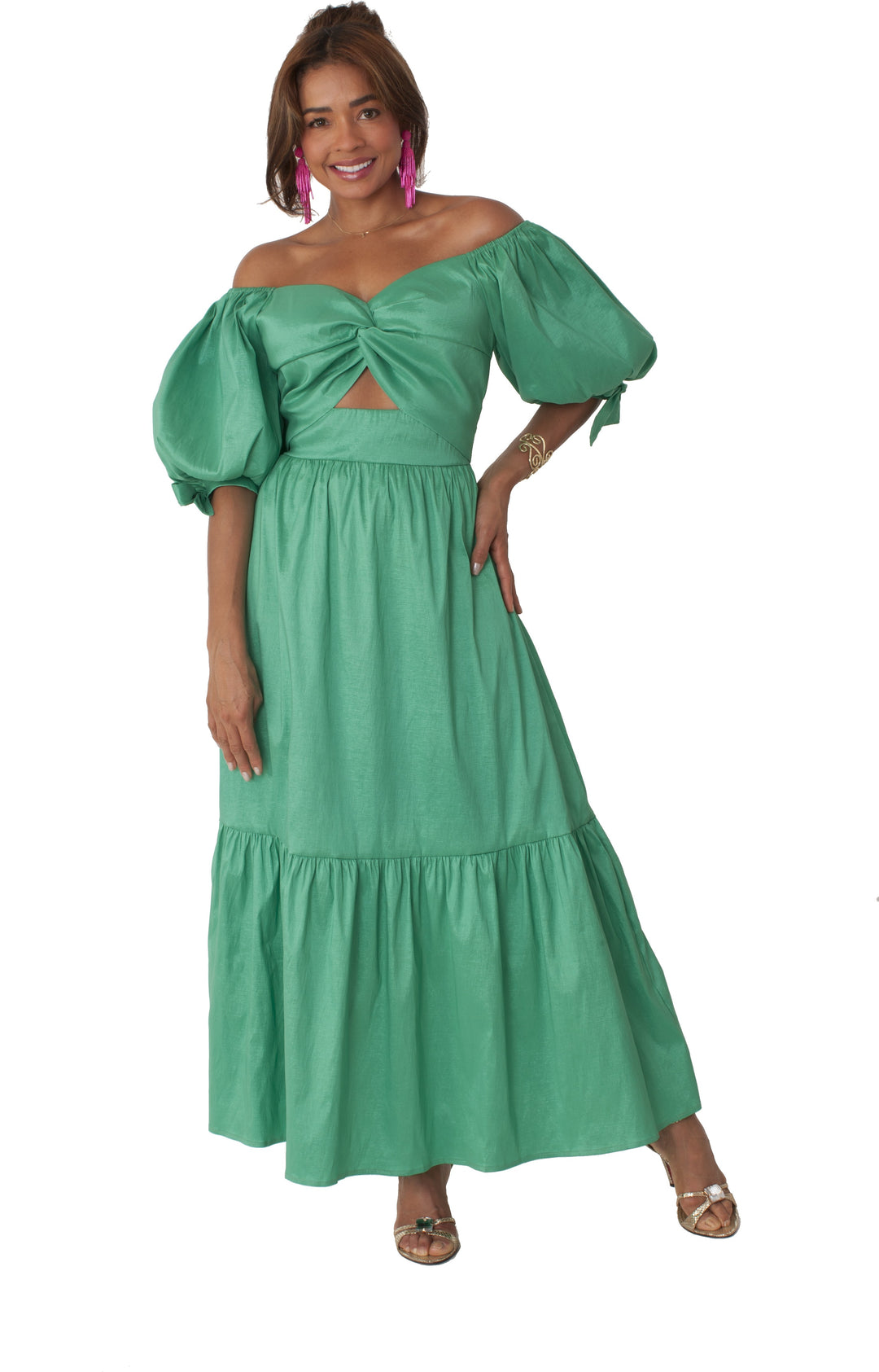 Sage Garden Party Maxi Dress - 82358