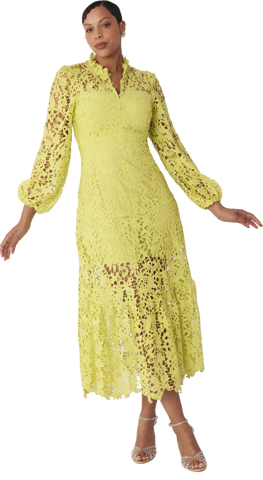 Chartreuse Lace Midi Dress | Style #82434