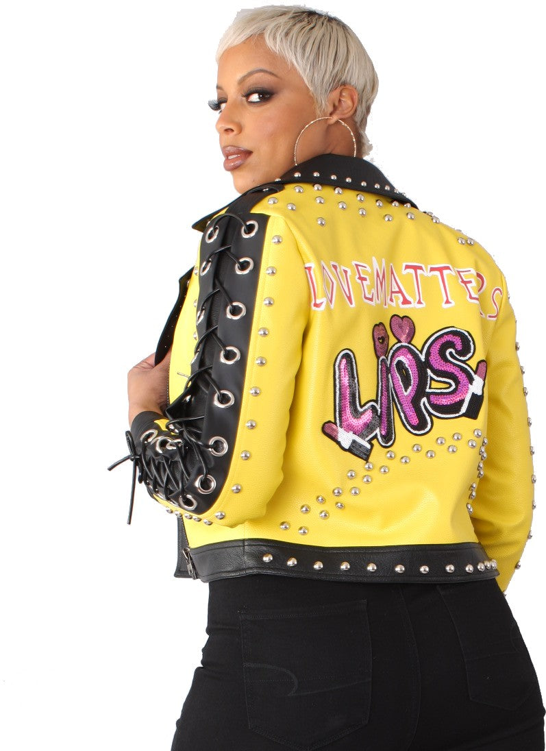 Leather Graffiti Jacket- 81778