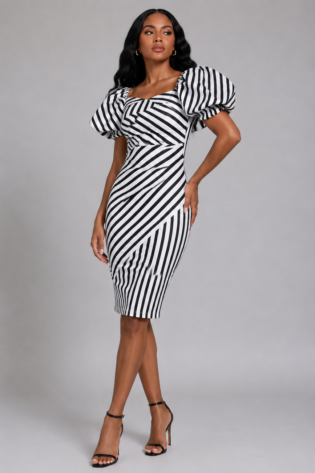 FOR HER NYC 9758_WHITE-BLACK-STRIPE REGULAR FRONT 