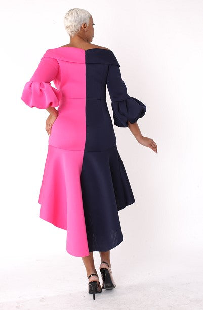 Dramatic Flounce Sleeve Midi Dress- 82013