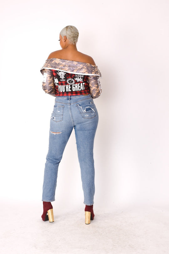Leather Camo Jacket -81939