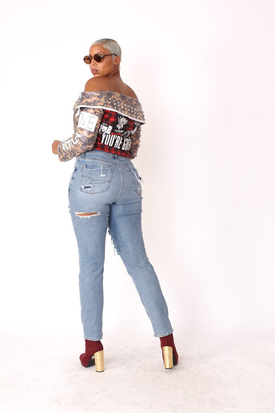 Leather Camo Jacket -81939