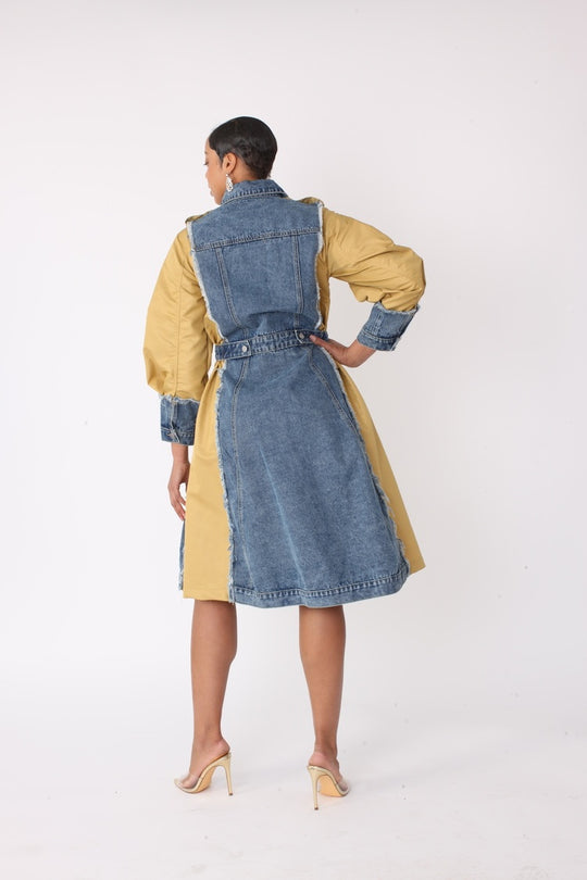 Two Tone Denim Dress -82397
