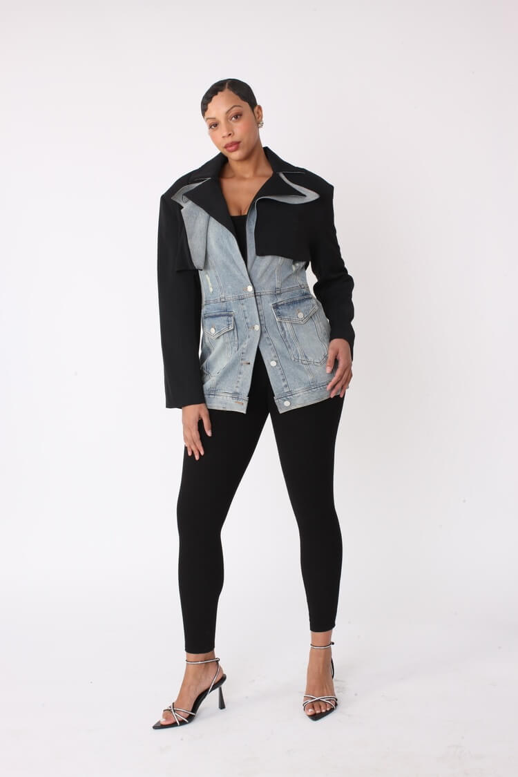 Hybrid Blazer Denim Jacket -82429