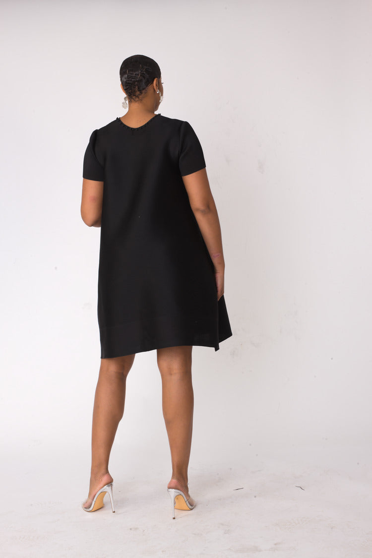 Fringe Pocket Shift Dress - 82604