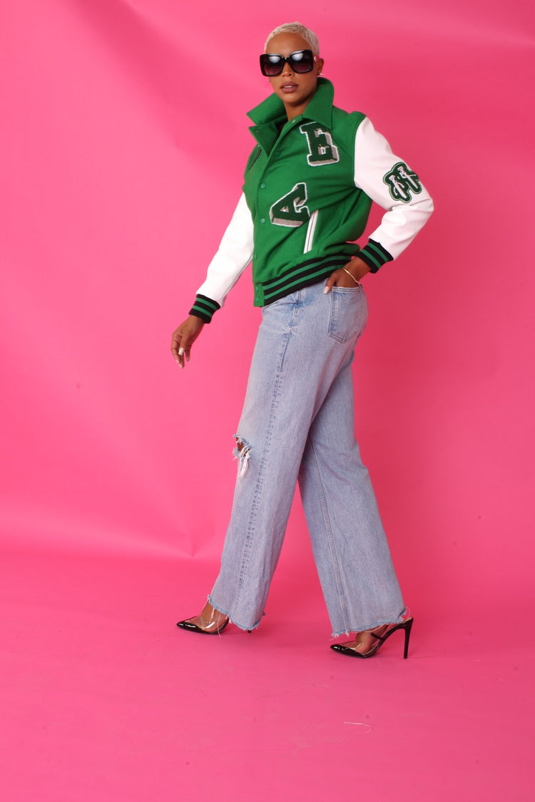 Green Varsity Jacket -82152