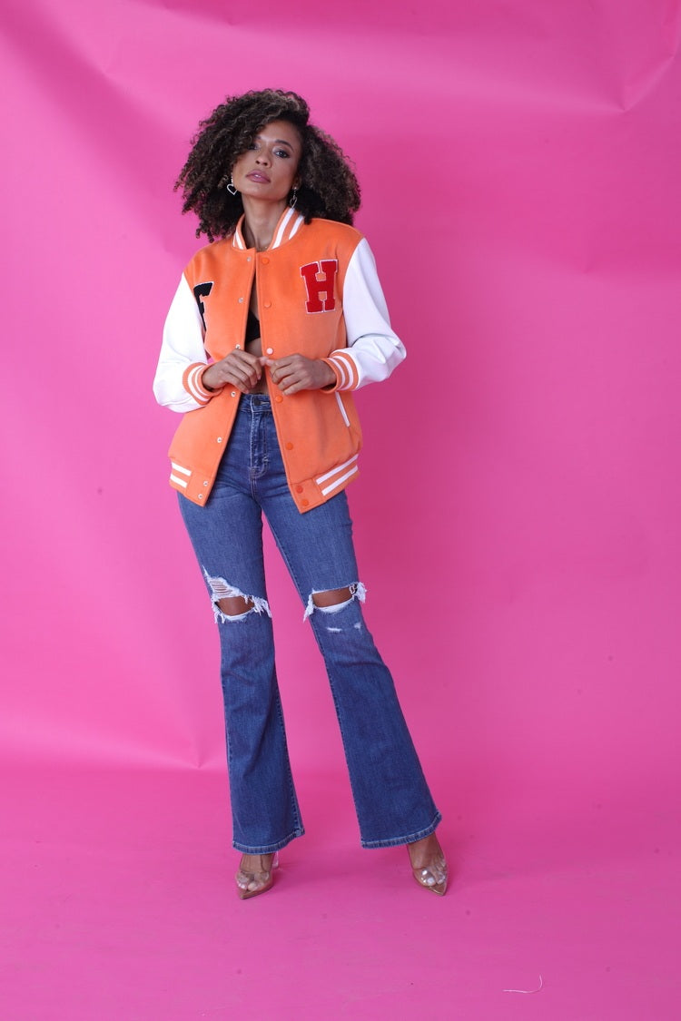 Orange Varsity Jacket -82153