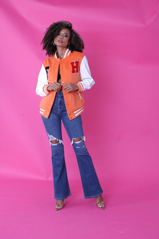 Orange Varsity Jacket -82153