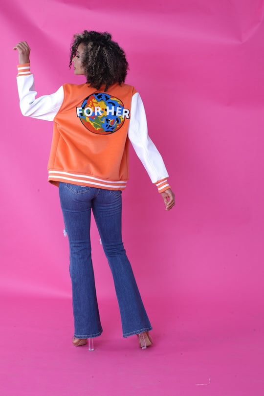 Orange Varsity Jacket -82153