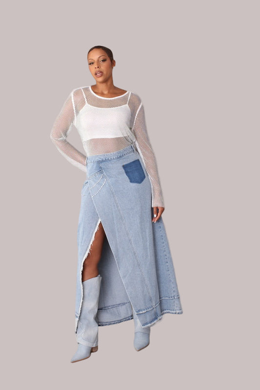 Long Denim Skirt- 82309