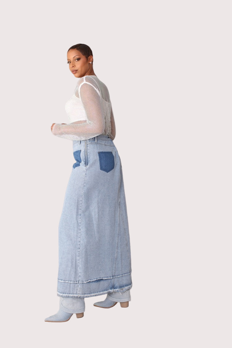 Long Denim Skirt- 82309