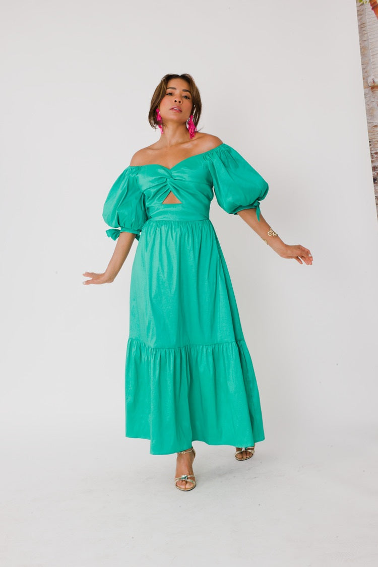 Sage Garden Party Maxi Dress - 82358