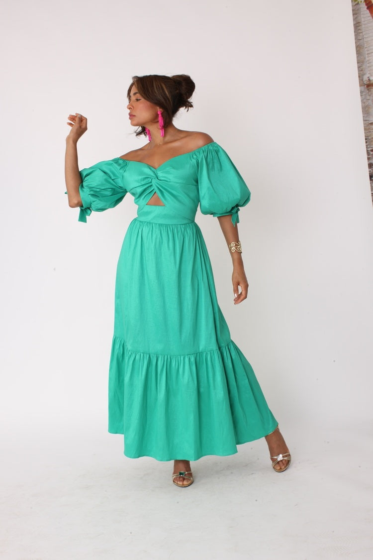 Sage Garden Party Maxi Dress - 82358