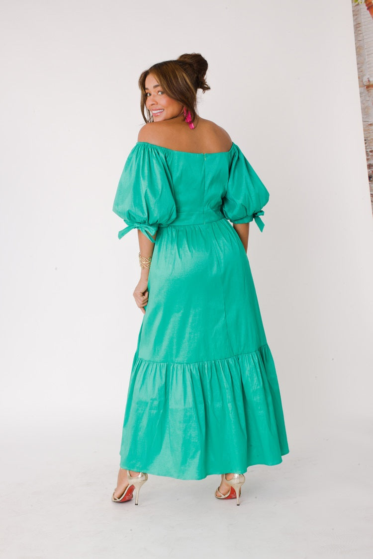 Sage Garden Party Maxi Dress - 82358