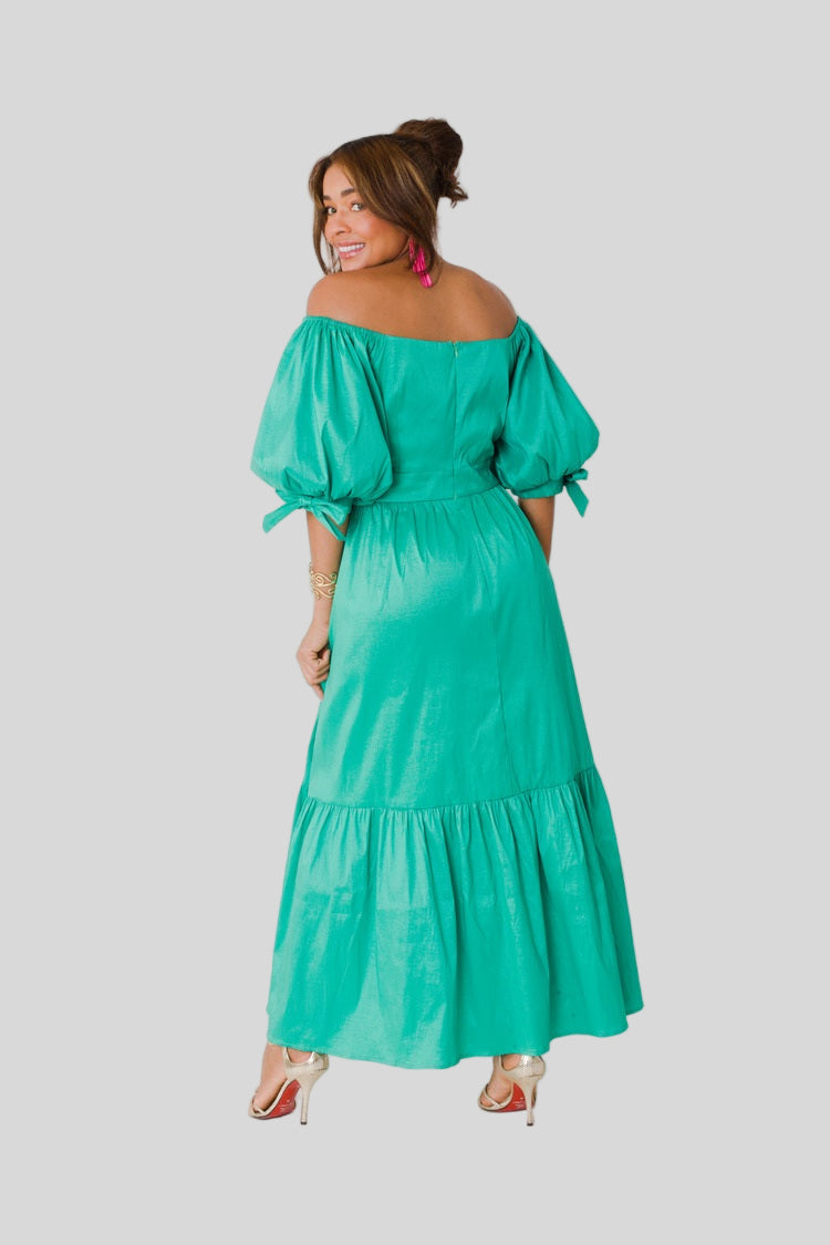 Sage Garden Party Maxi Dress - 82358