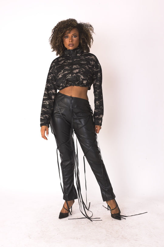 Camo Mesh Cropped Jacket- 81929