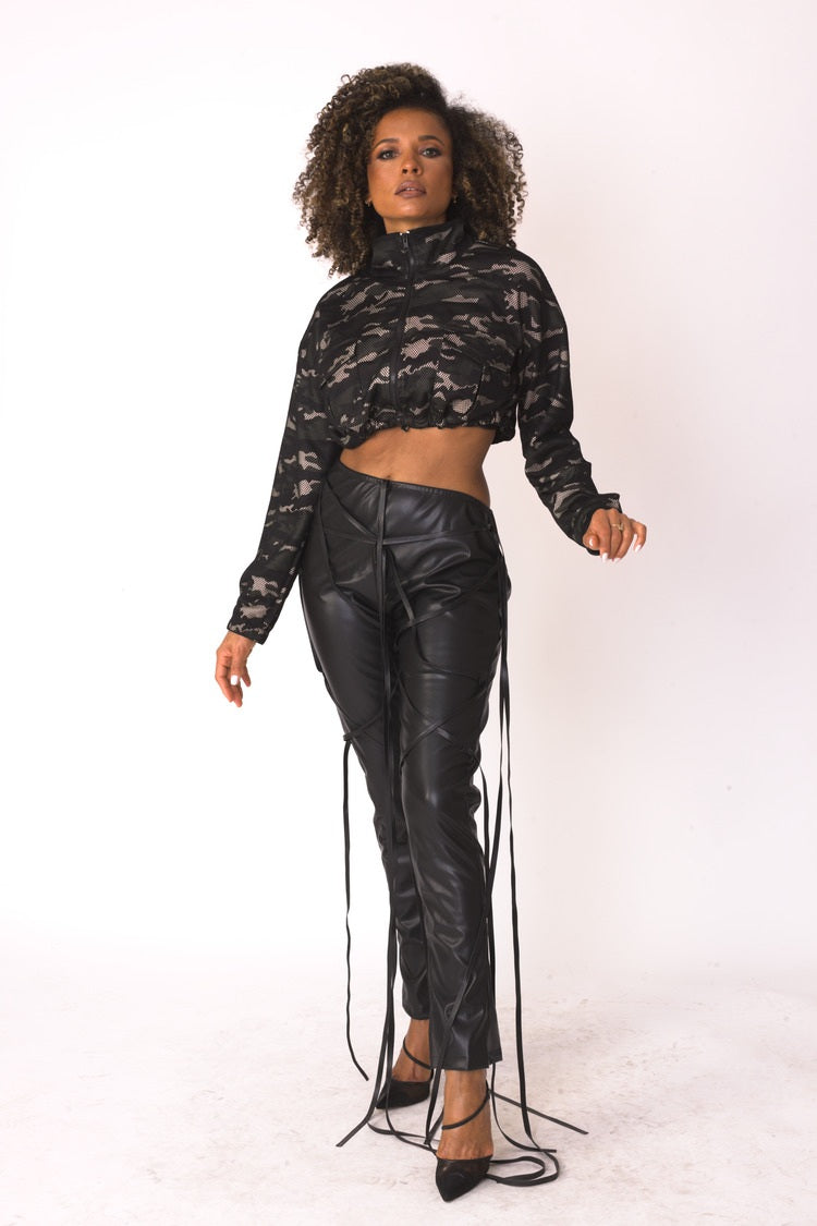 Camo Mesh Cropped Jacket- 81929