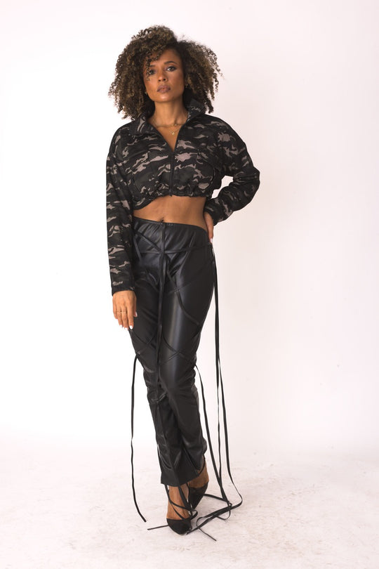 Camo Mesh Cropped Jacket- 81929