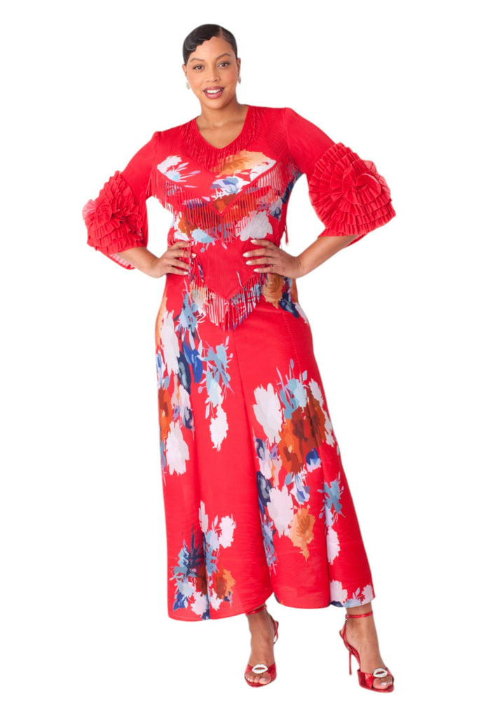 Floral Print Pleated Midi Dress - 82678 – FOR HER NYC OFFICIAL