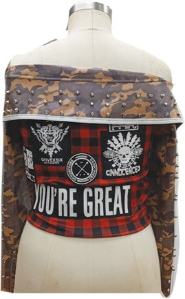 Leather Camo Jacket -81939