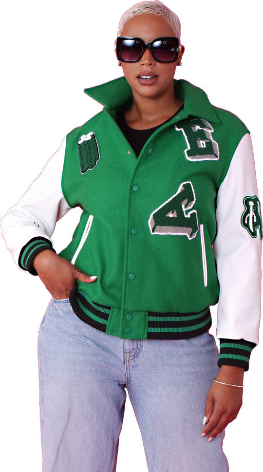 Green Varsity Jacket -82152