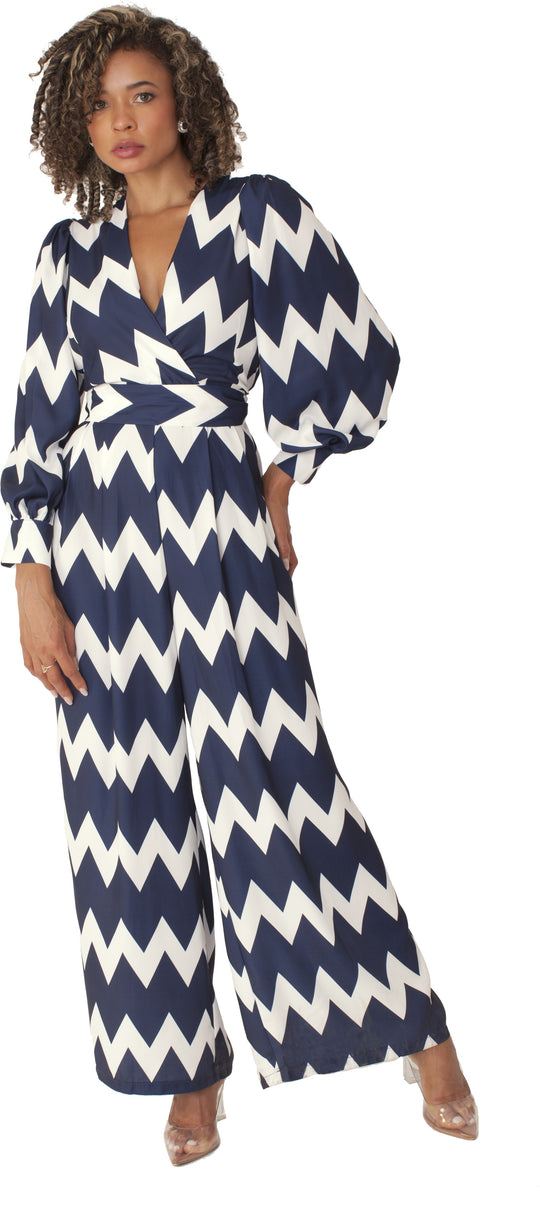 Wide-Leg Jumpsuit with Puff Sleeves - 81990