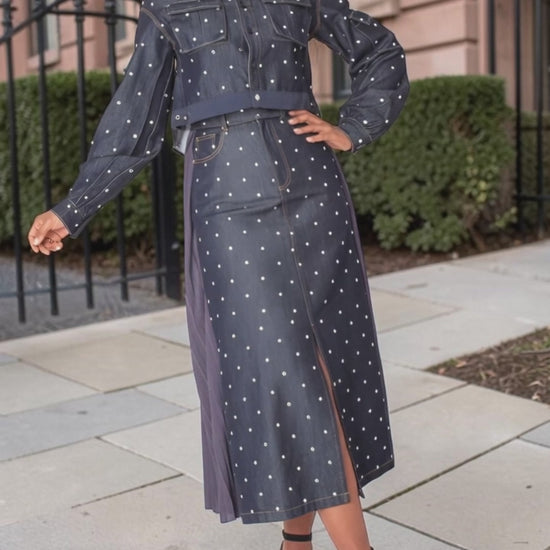 82919-for-her-nyc-midnight-stud-denim-set-model-standing-hand-on-hip