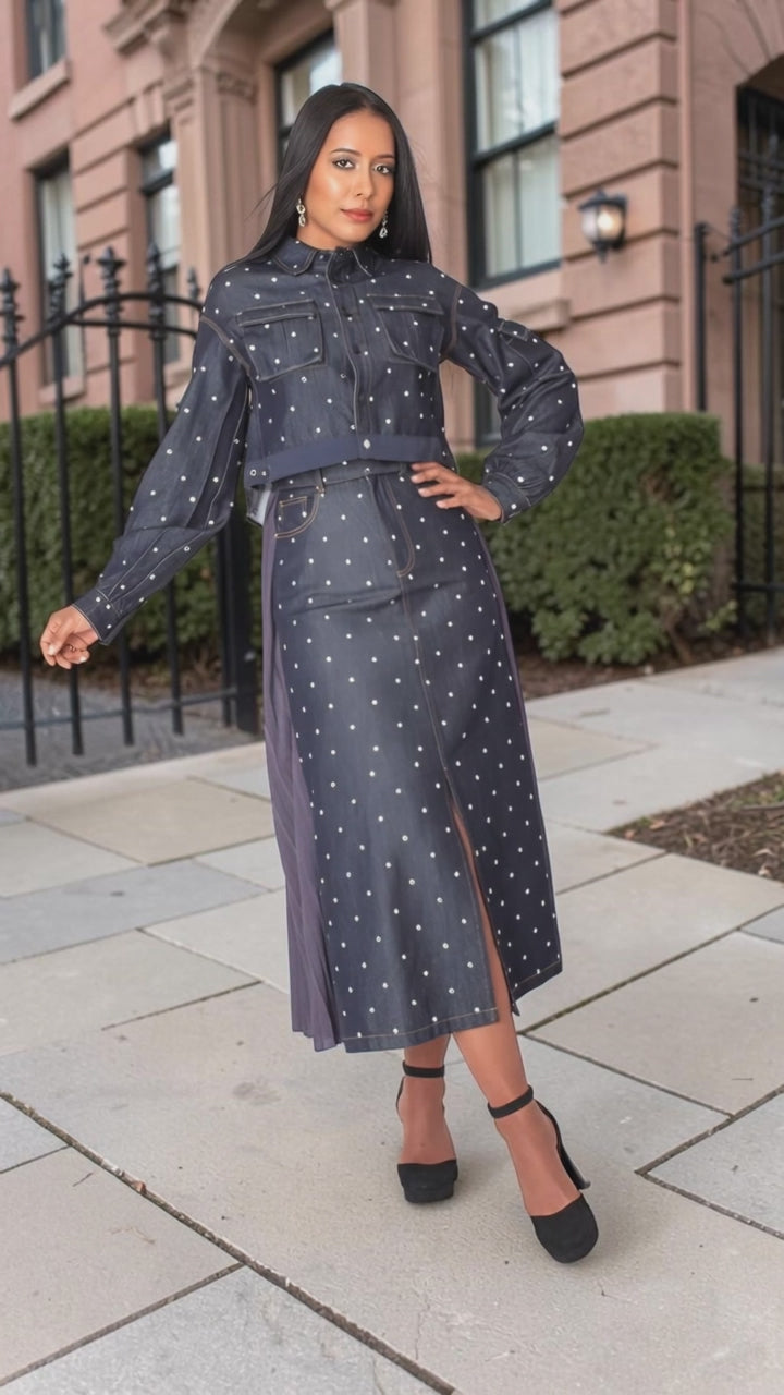 82919-for-her-nyc-midnight-stud-denim-set-model-standing-hand-on-hip